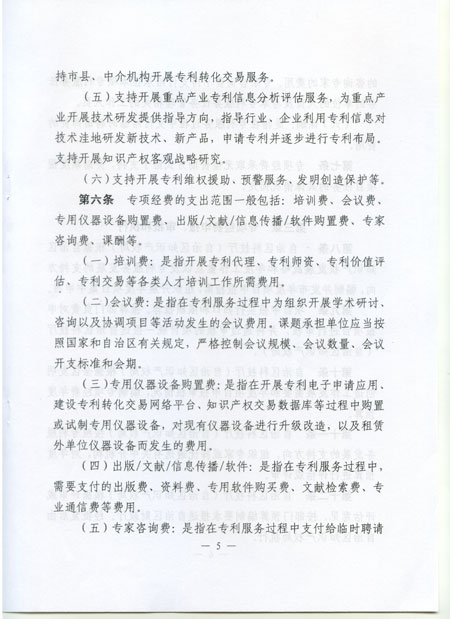 关于印发广西壮族自治区专利服务发展专项经费管理暂行办法的通知